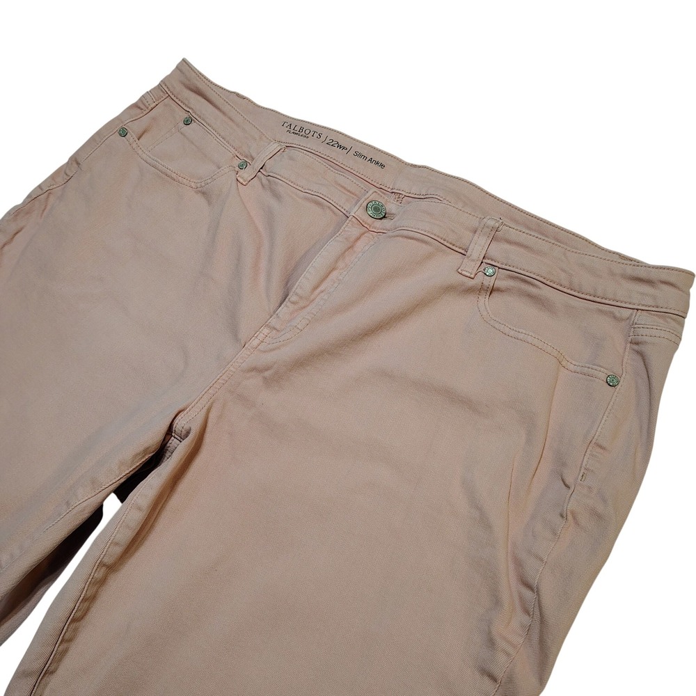 Talbots Flawless Slim Ankle‎ Women Pink Jean 22WP Slimming Stretch Spring
